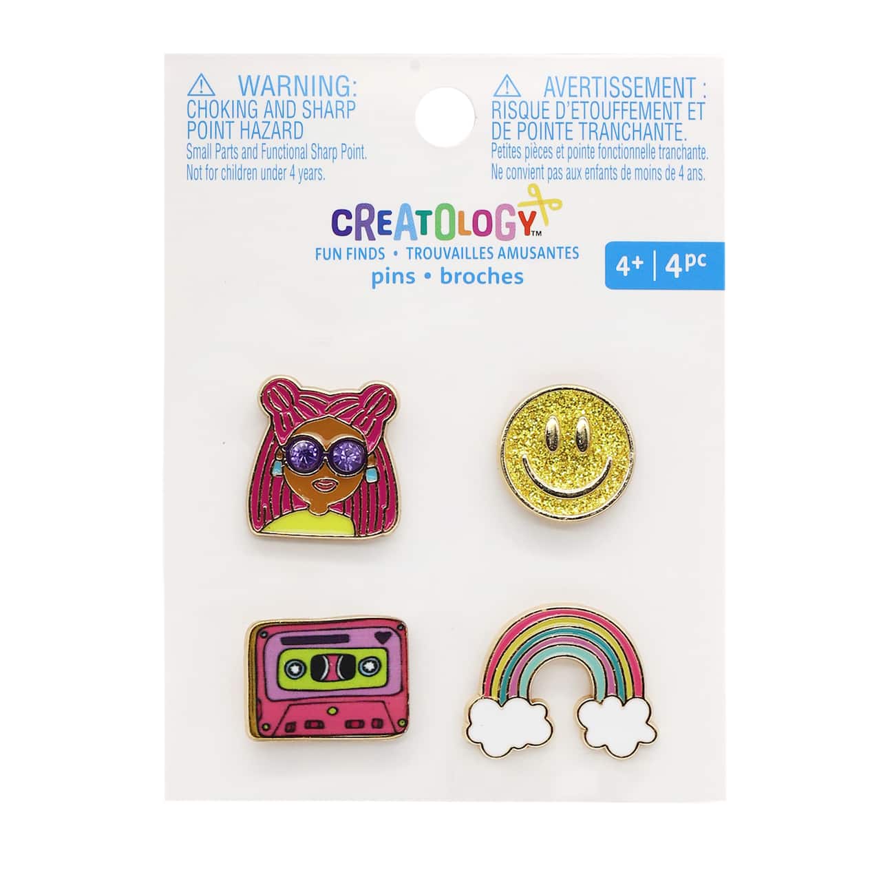 Smiley Face & Rainbow Enamel Pins Set by Creatology™